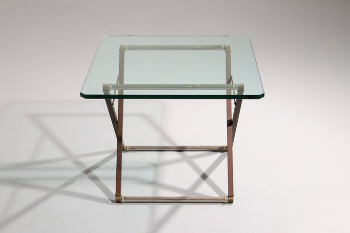 Peter Ghyczy brass and glass side table model T26 1970