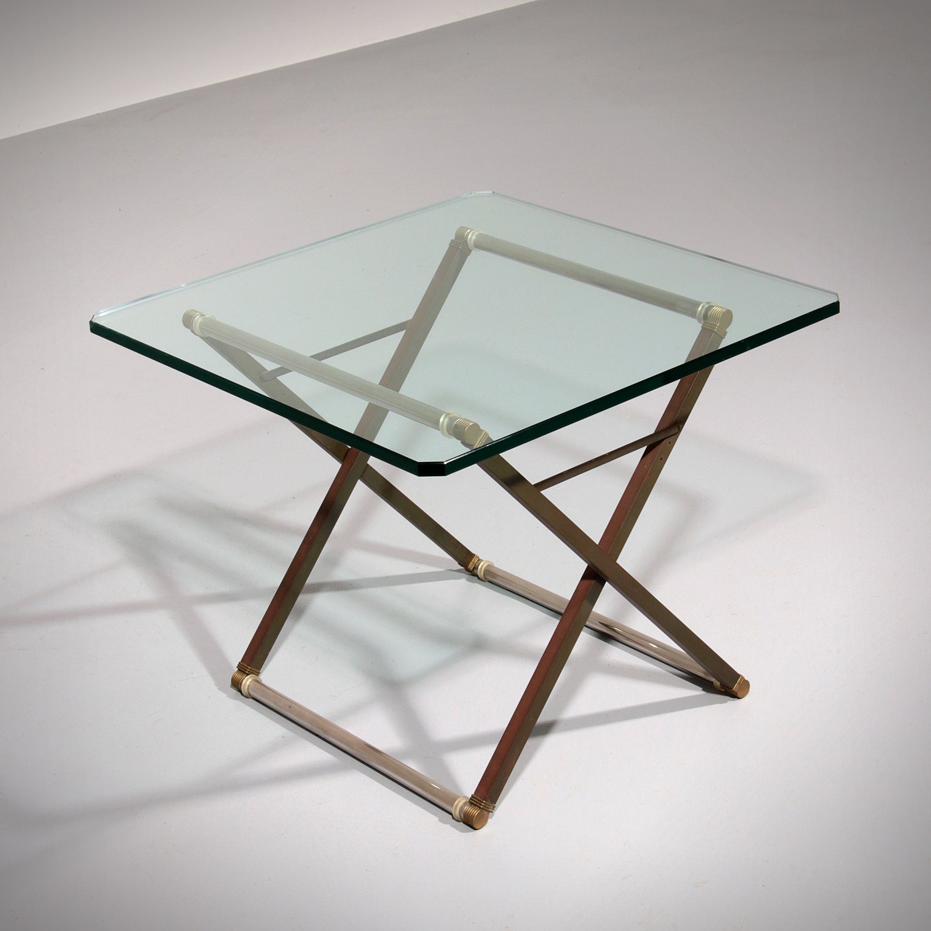 Peter Ghyczy brass and glass side table model T26 1970