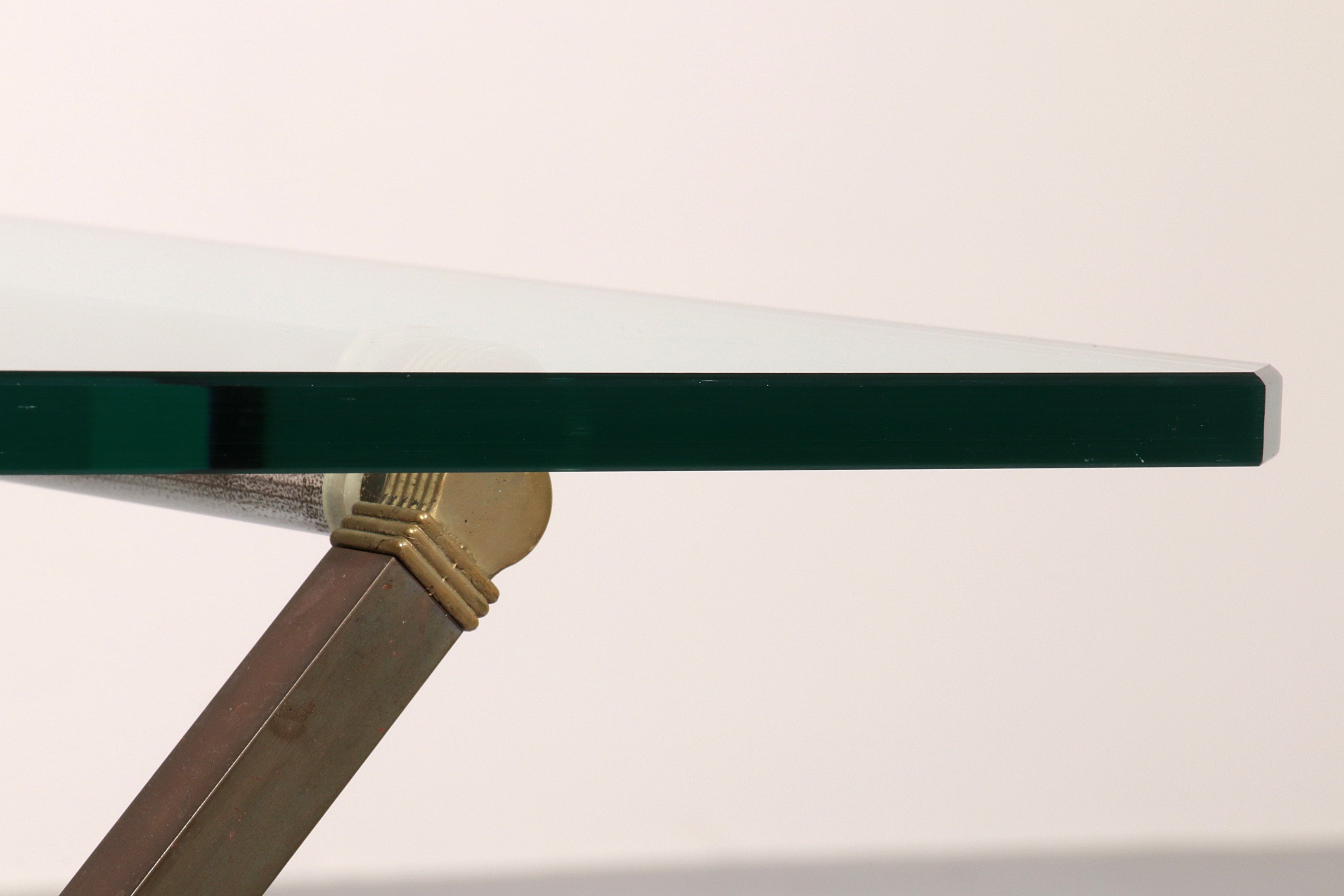 Peter Ghyczy brass and glass side table model T26 1970