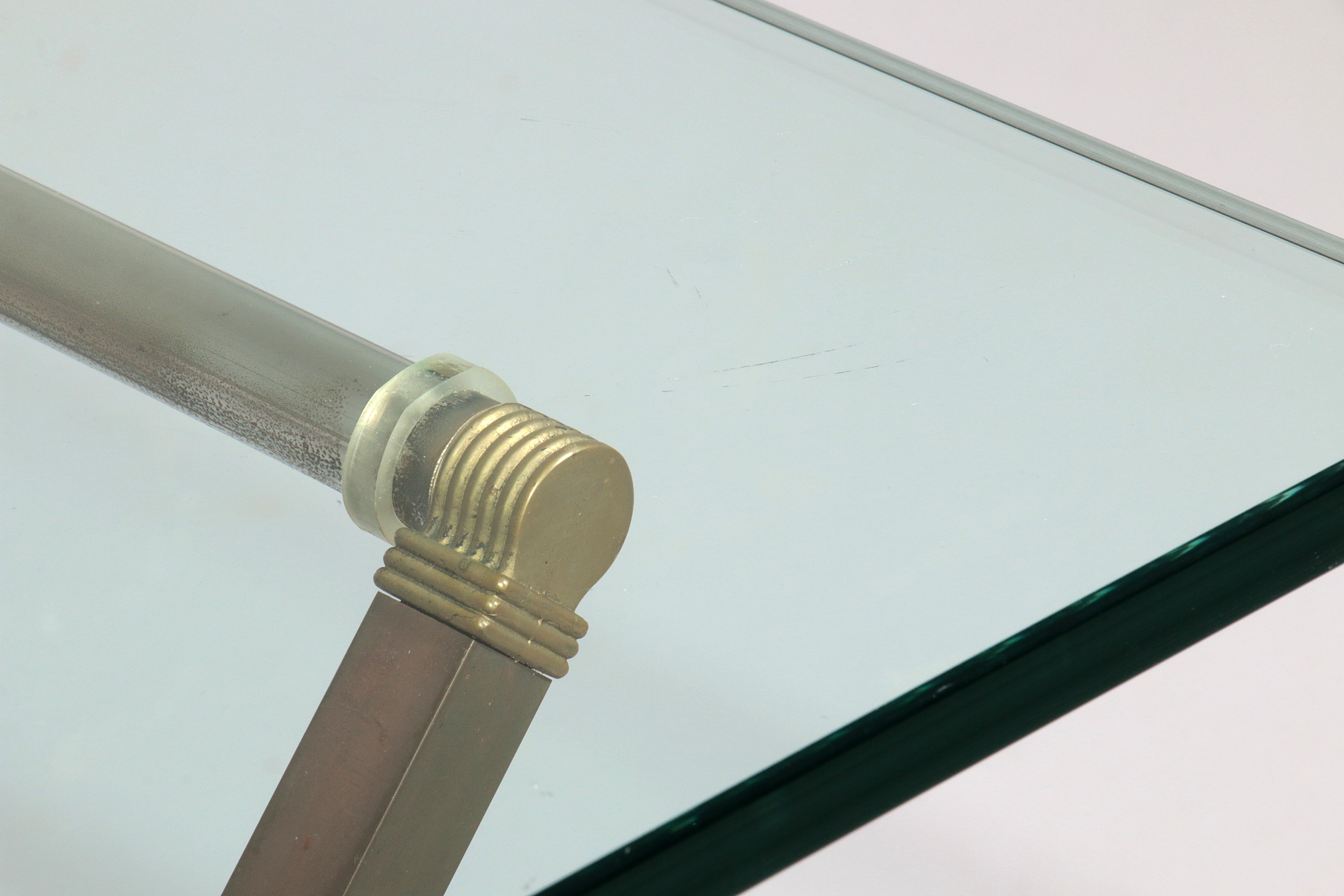 Peter Ghyczy brass and glass side table model T26 1970