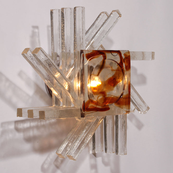 Glass Wall Light from PoliArte, Italy, 1970s
