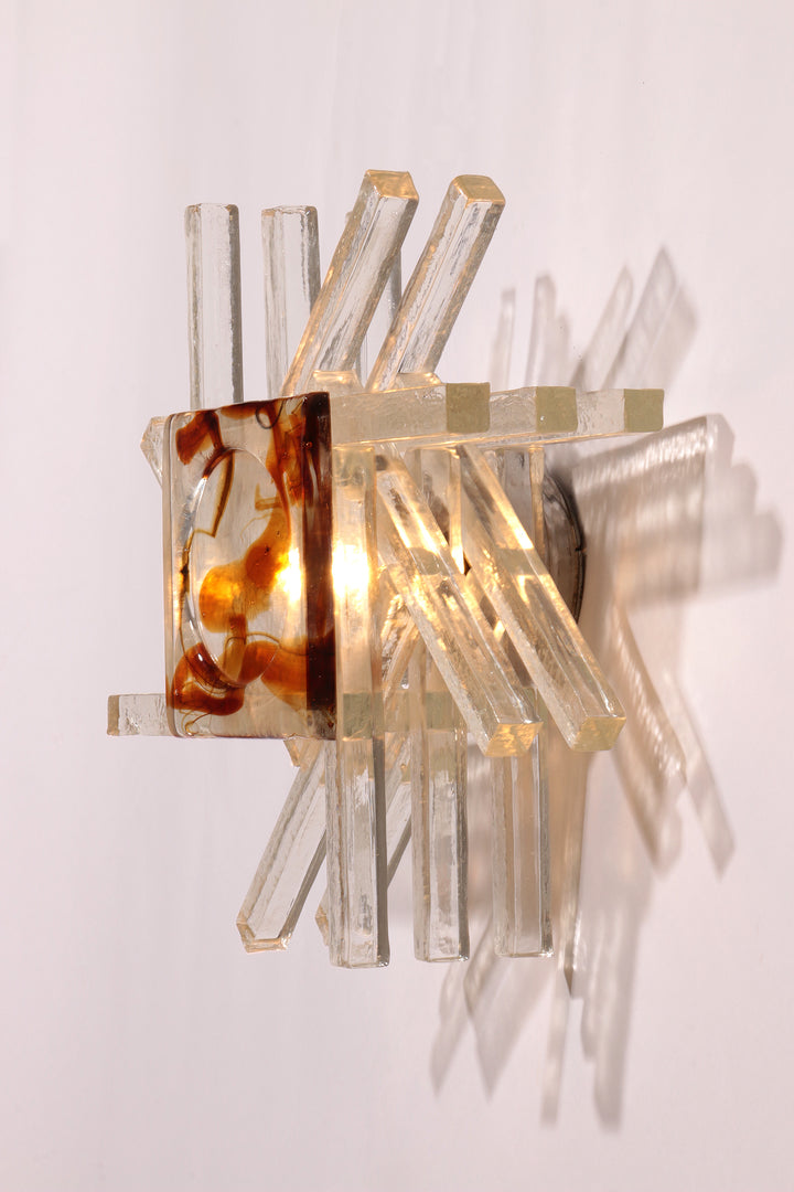 Glass Wall Light from PoliArte, Italy, 1970s