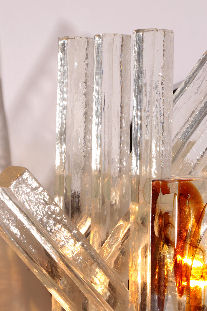 Glass Wall Light from PoliArte, Italy, 1970s