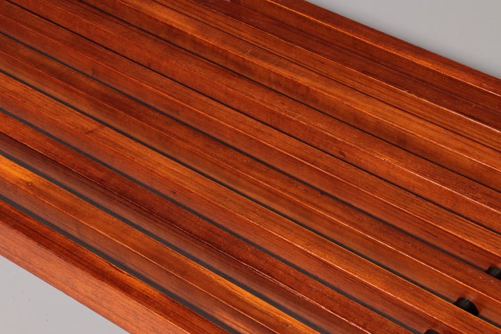 Teakwood and metal bench, Made in Italy, 1970s