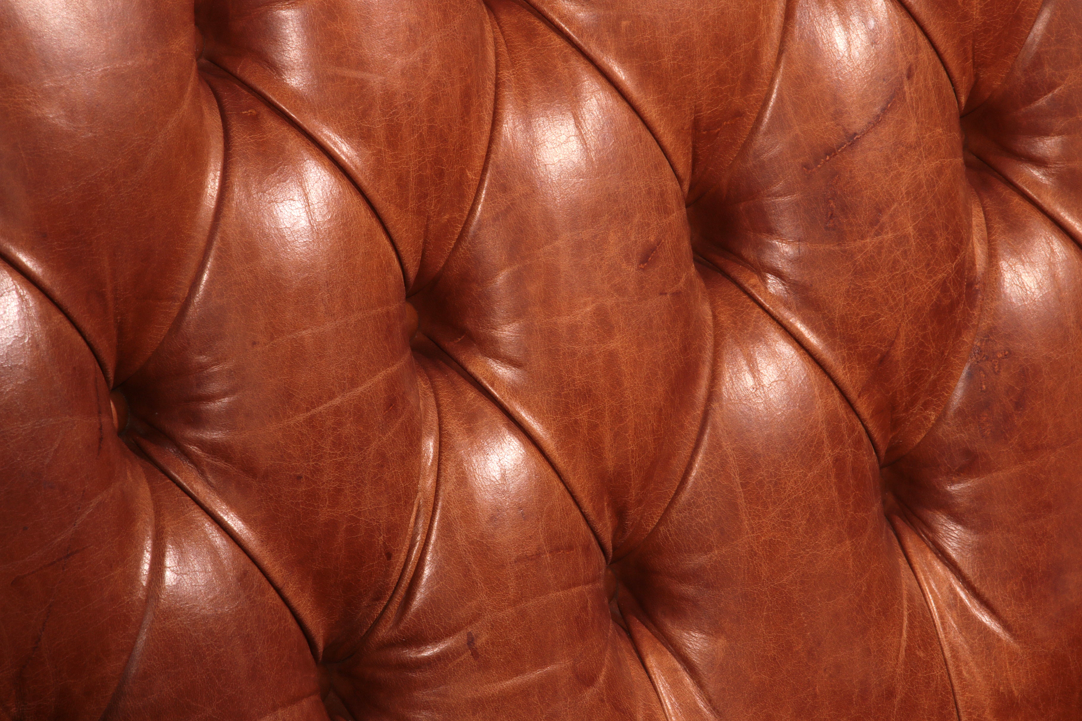 Antiqued Chesterfield Leather Sofa