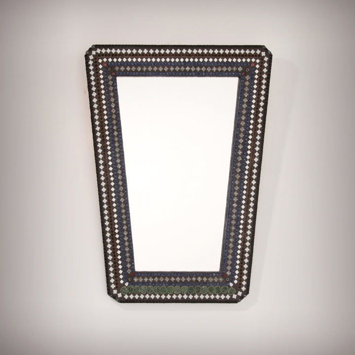Beautiful 1960s Scandinavian Mosaic Wall Mirror
