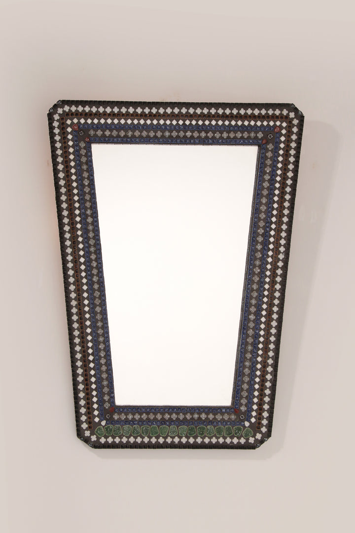 Beautiful 1960s Scandinavian Mosaic Wall Mirror