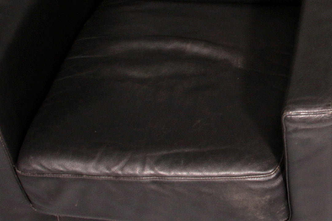 Italian Modern Leather Swivel Lounge Chair Steel by Natuzzi, Italy 1970