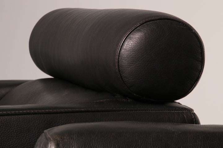 Italian Modern Leather Swivel Lounge Chair Steel by Natuzzi, Italy 1970