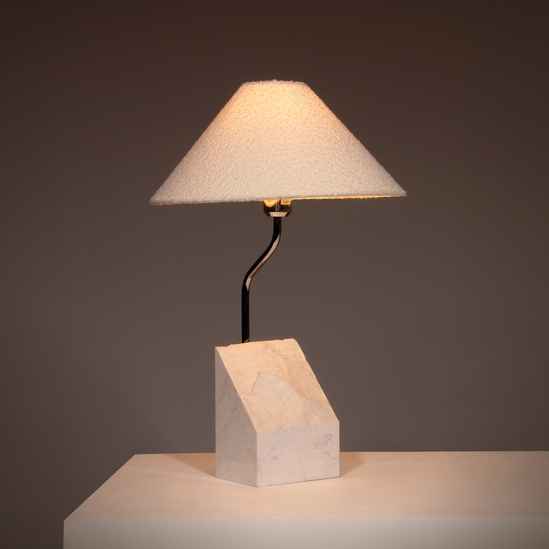 Mid-Century Marble and Steel Table Lamp from Bergboms, 1970s, Sweden,