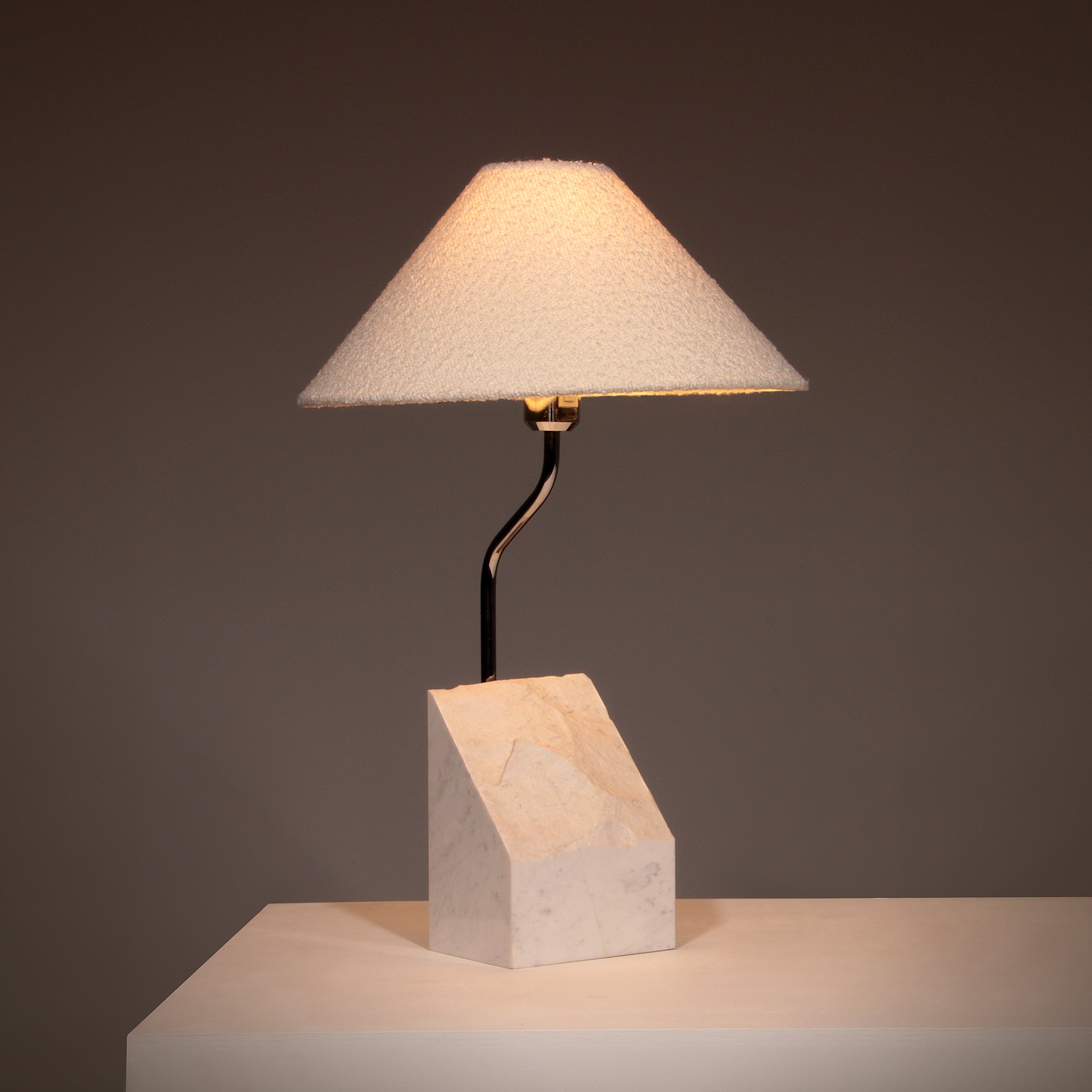 Mid-Century Marble and Steel Table Lamp from Bergboms, 1970s, Sweden,