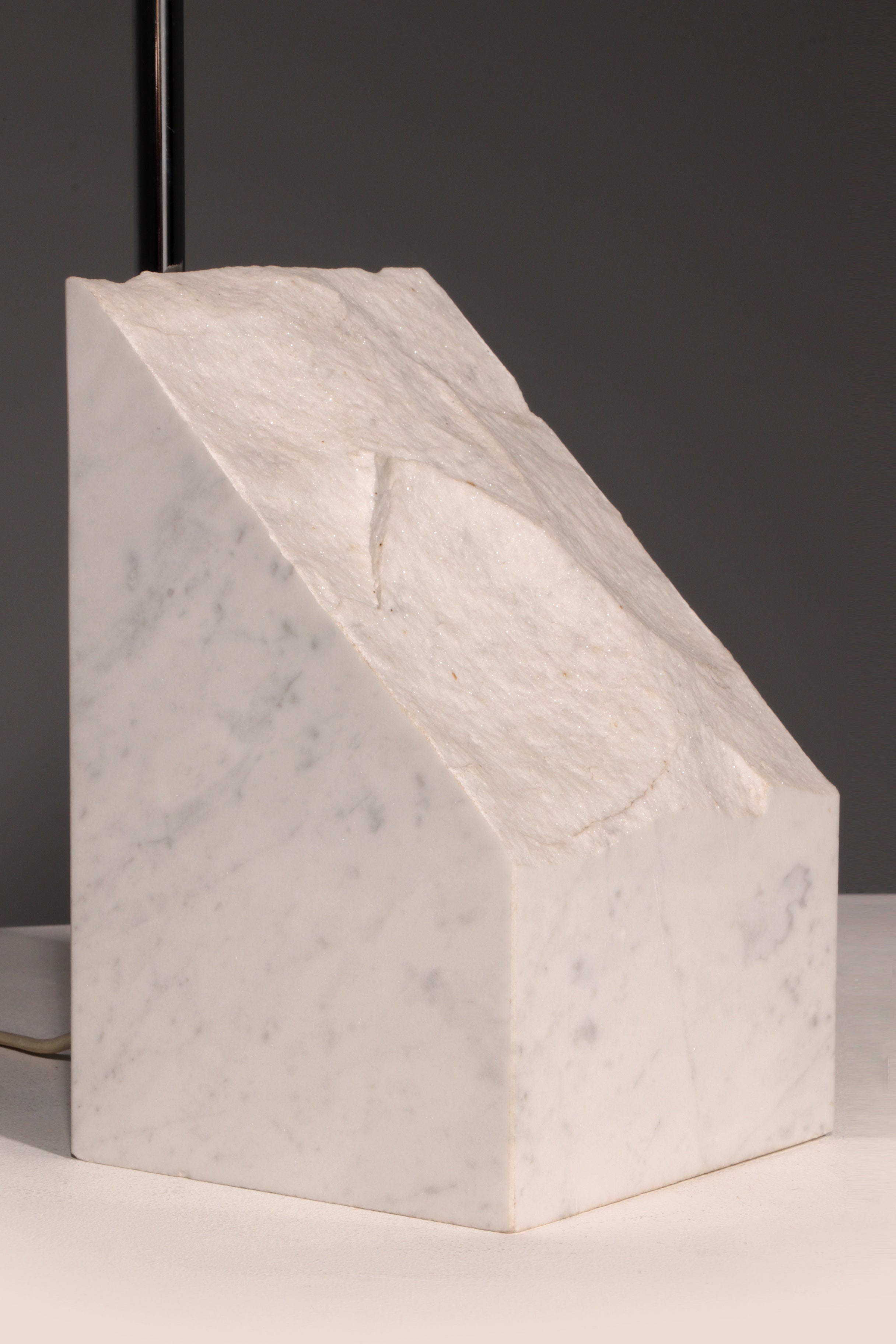 Mid-Century Marble and Steel Table Lamp from Bergboms, 1970s, Sweden,