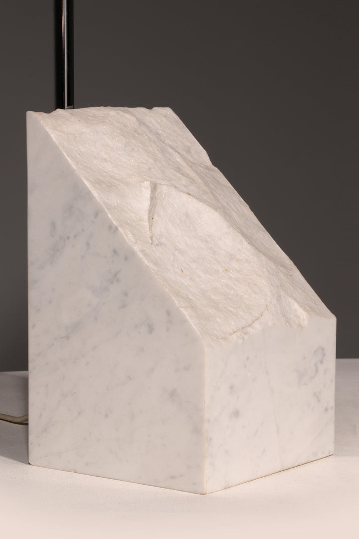 Mid-Century Marble and Steel Table Lamp from Bergboms, 1970s, Sweden,