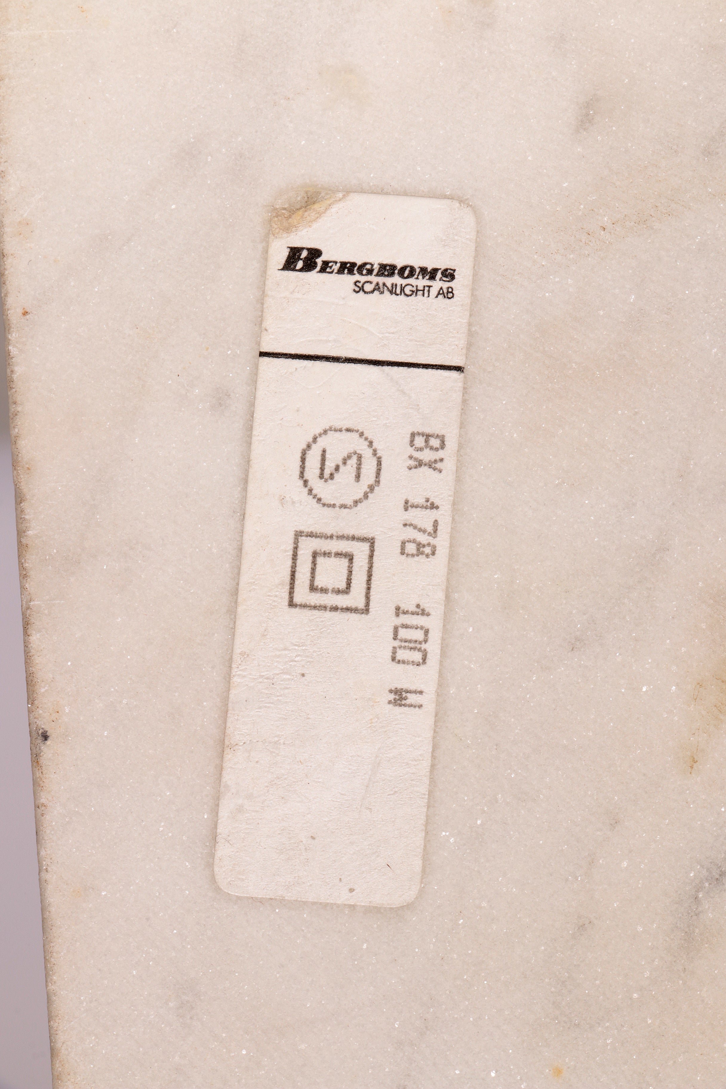 Mid-Century Marble and Steel Table Lamp from Bergboms, 1970s, Sweden,