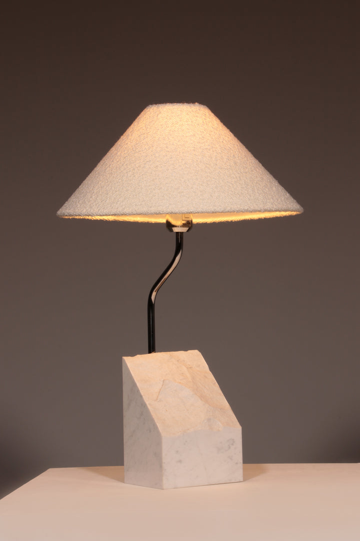 Mid-Century Marble and Steel Table Lamp from Bergboms, 1970s, Sweden,