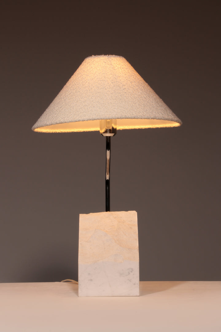 Mid-Century Marble and Steel Table Lamp from Bergboms, 1970s, Sweden,