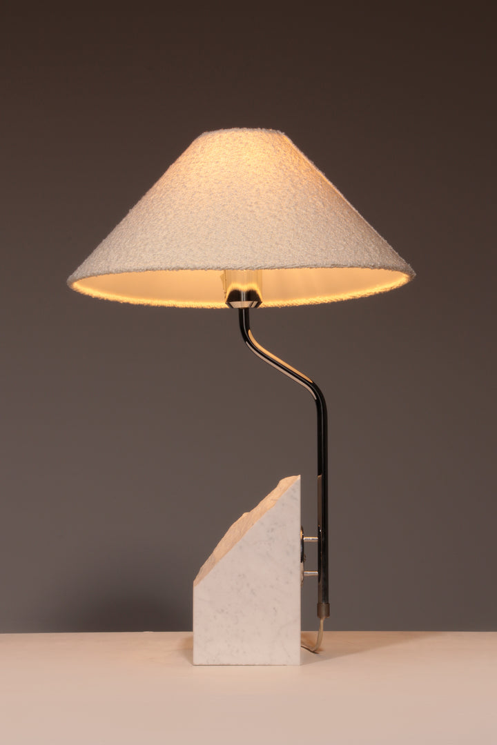 Mid-Century Marble and Steel Table Lamp from Bergboms, 1970s, Sweden,