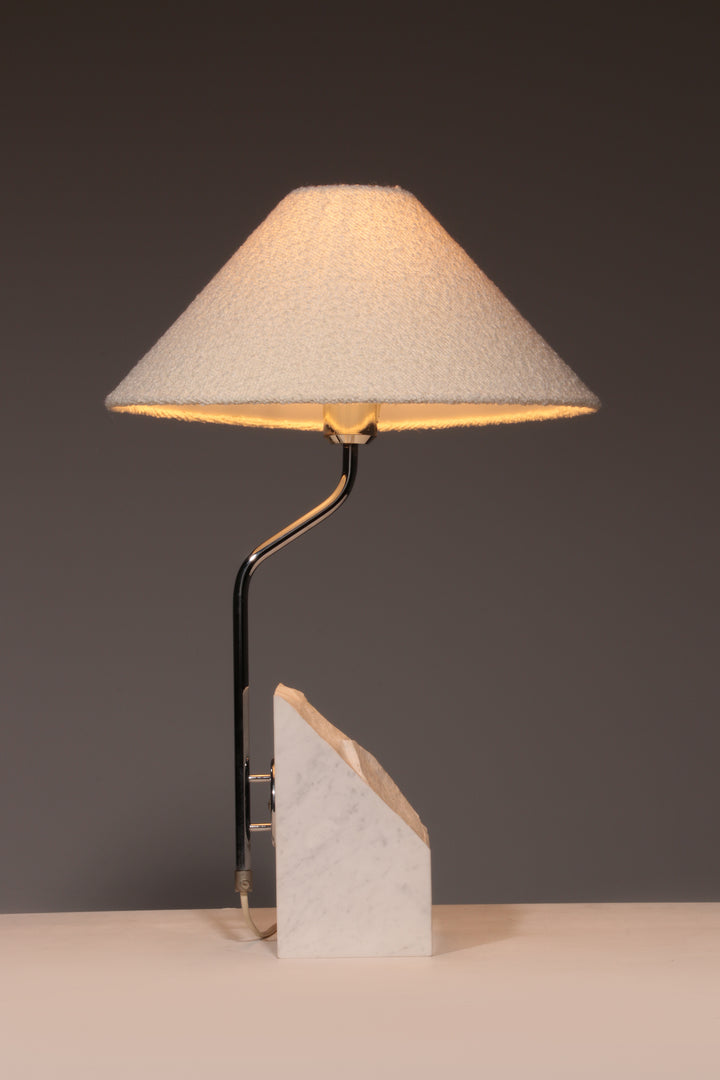 Mid-Century Marble and Steel Table Lamp from Bergboms, 1970s, Sweden,