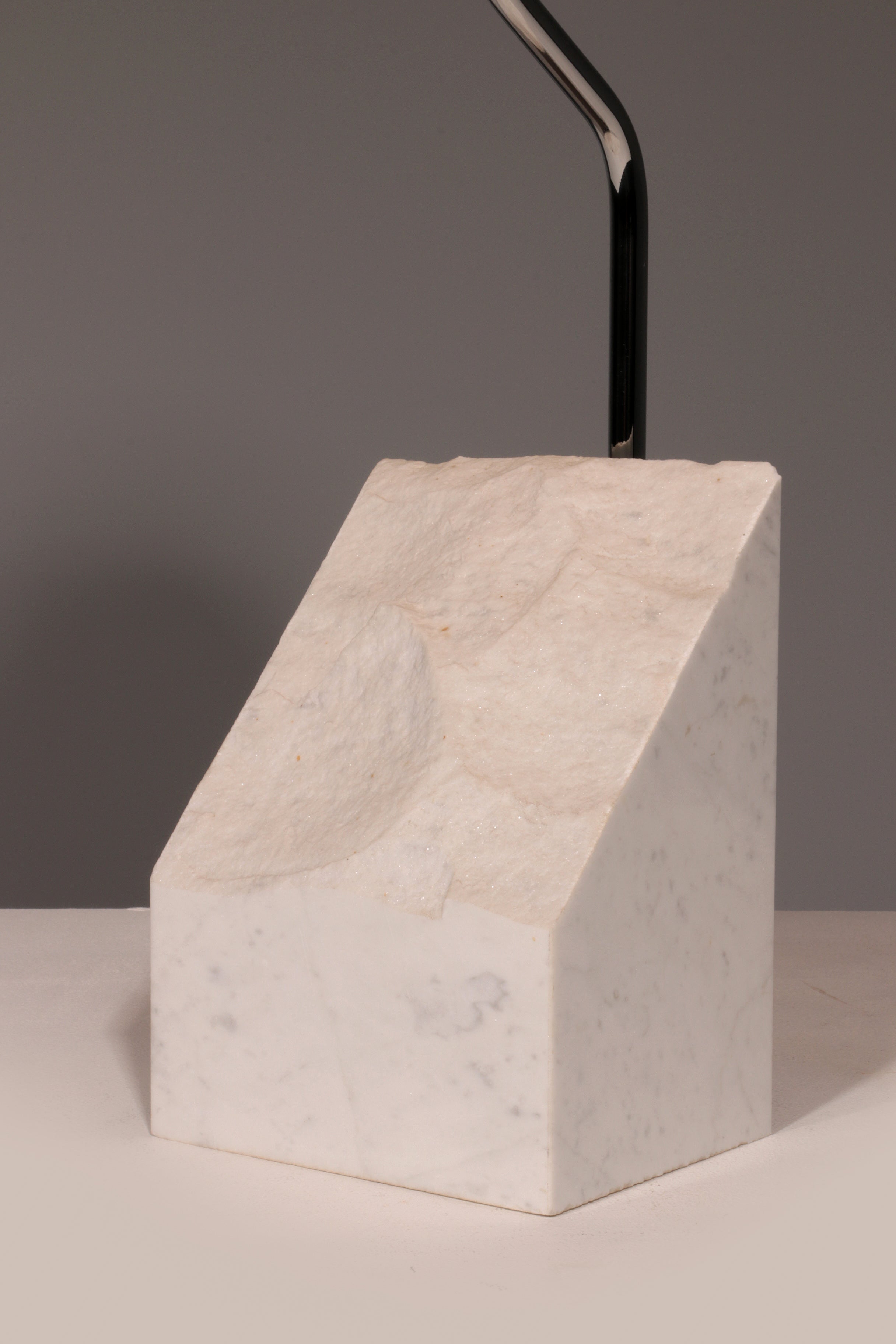 Mid-Century Marble and Steel Table Lamp from Bergboms, 1970s, Sweden,