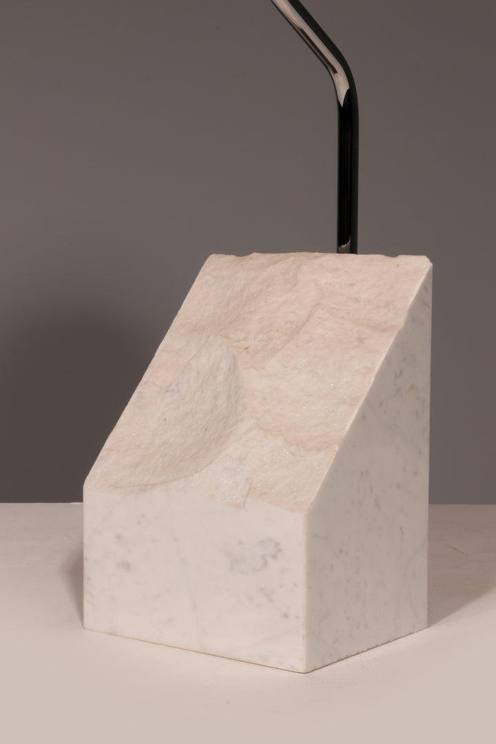 Mid-Century Marble and Steel Table Lamp from Bergboms, 1970s, Sweden,