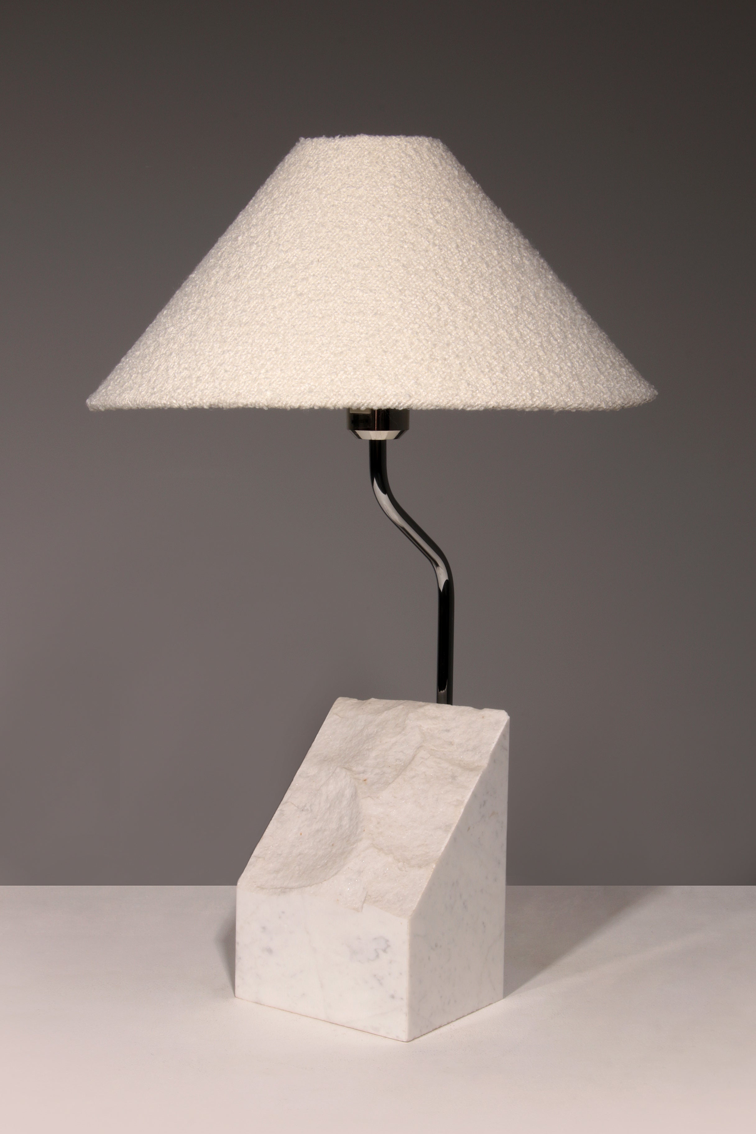 Mid-Century Marble and Steel Table Lamp from Bergboms, 1970s, Sweden,