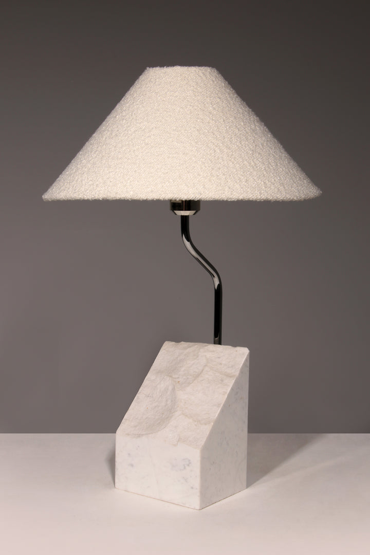 Mid-Century Marble and Steel Table Lamp from Bergboms, 1970s, Sweden,
