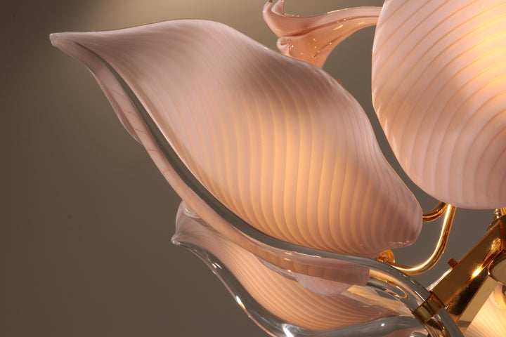 Pink Lily,Spectacular Murano Chandelier by Franco Luce,1970