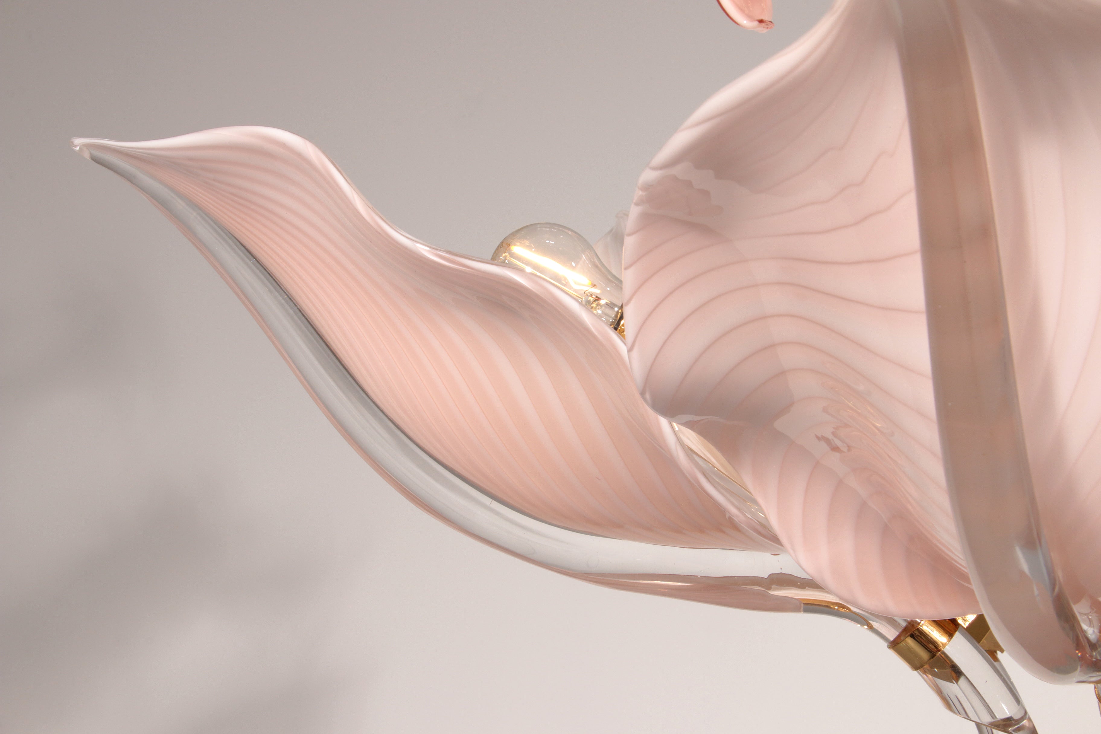 Pink Lily,Spectacular Murano Chandelier by Franco Luce,1970