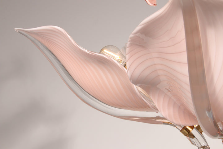 Pink Lily,Spectacular Murano Chandelier by Franco Luce,1970