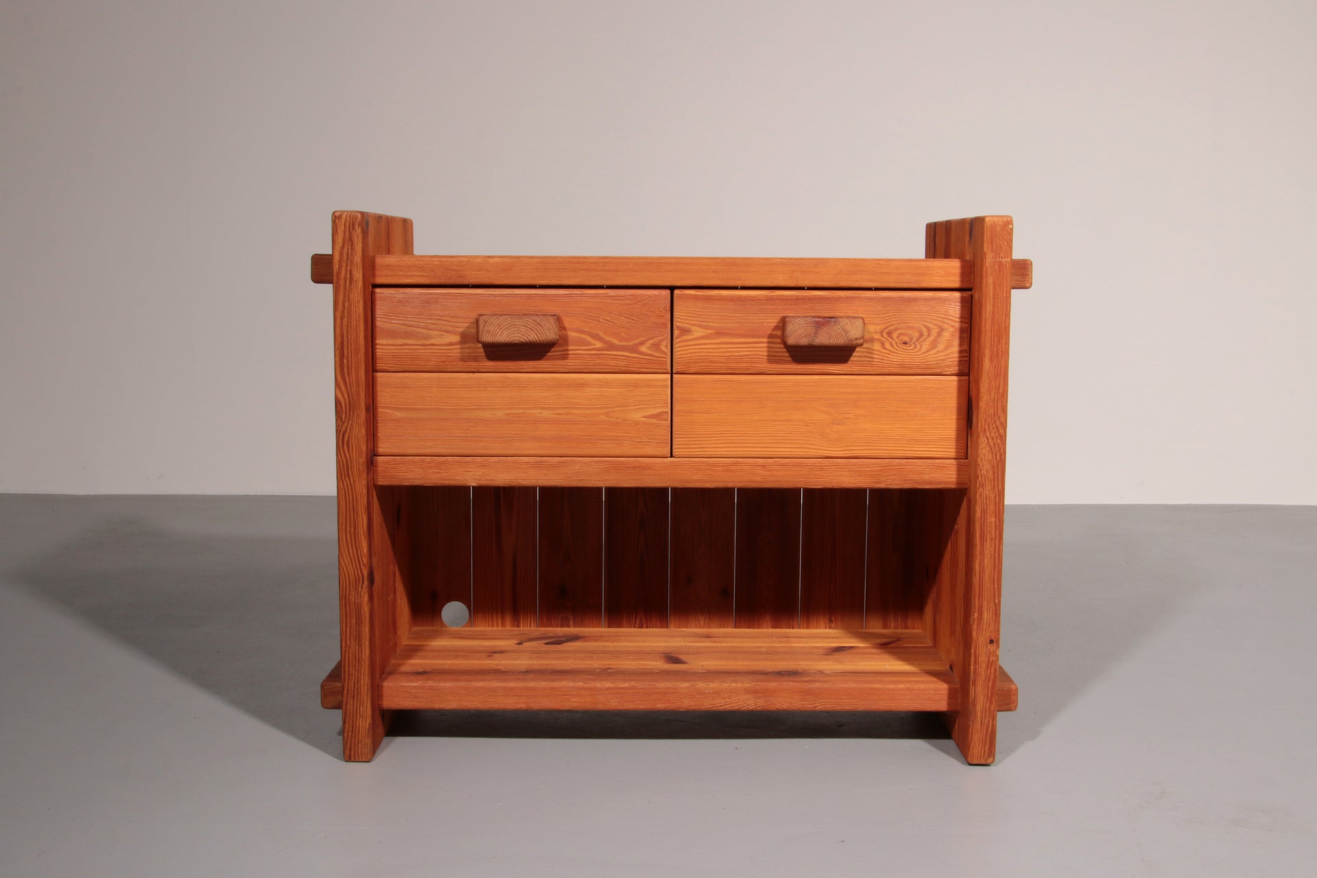 Scandinavian Brutalist Pine cabinet by Hans Frydendal