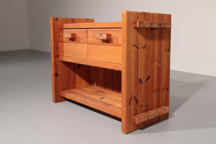 Scandinavian Brutalist Pine cabinet by Hans Frydenda