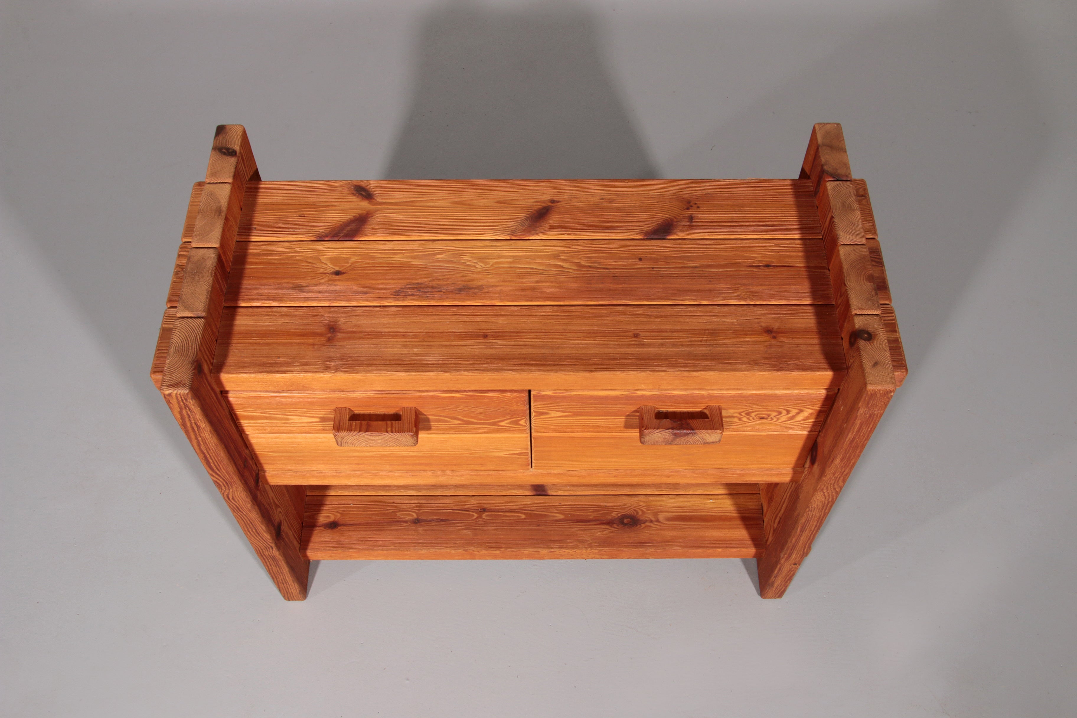 Scandinavian Brutalist Pine cabinet by Hans Frydenda