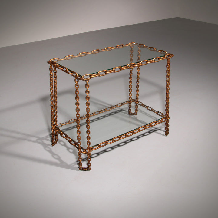 Boho Chain side table Industrial Elegance,1970
