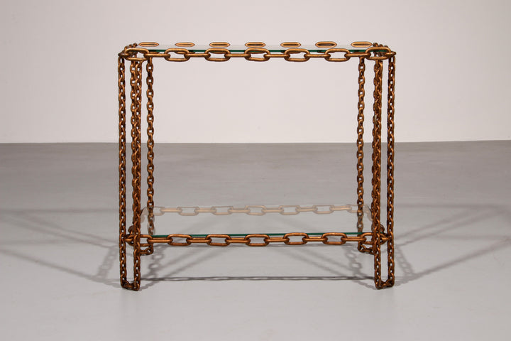 Boho Chain side table Industrial Elegance,1970