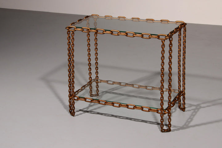 Boho Chain side table Industrial Elegance,1970