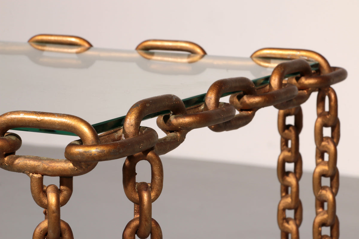 Boho Chain side table Industrial Elegance,1970