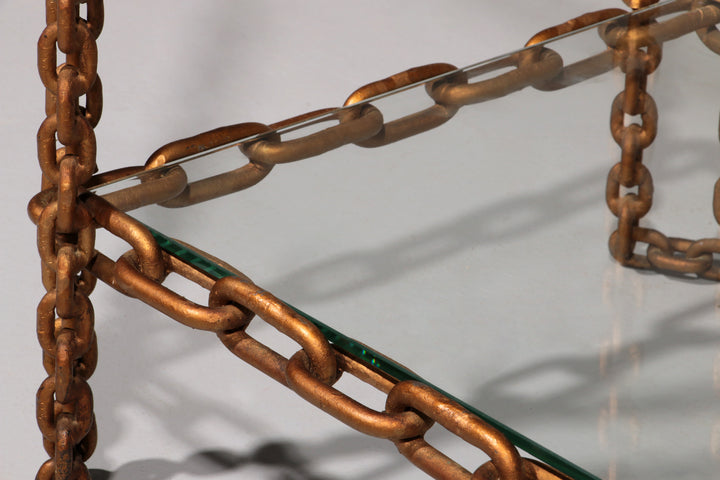 Boho Chain side table Industrial Elegance,1970