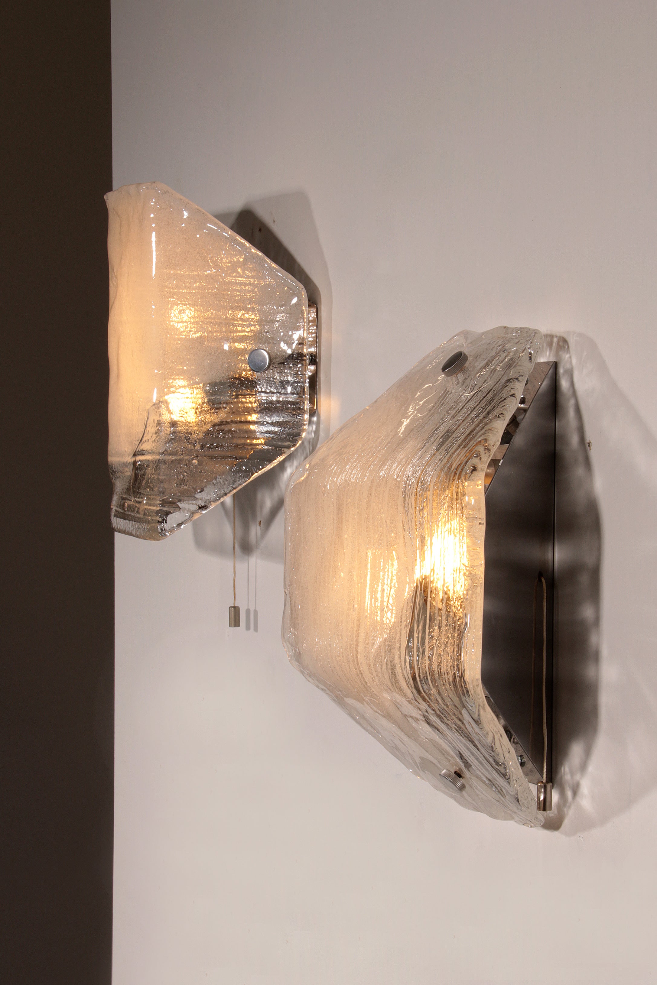 Large Glass Wall Light by Kalmar, Austria, 1970s