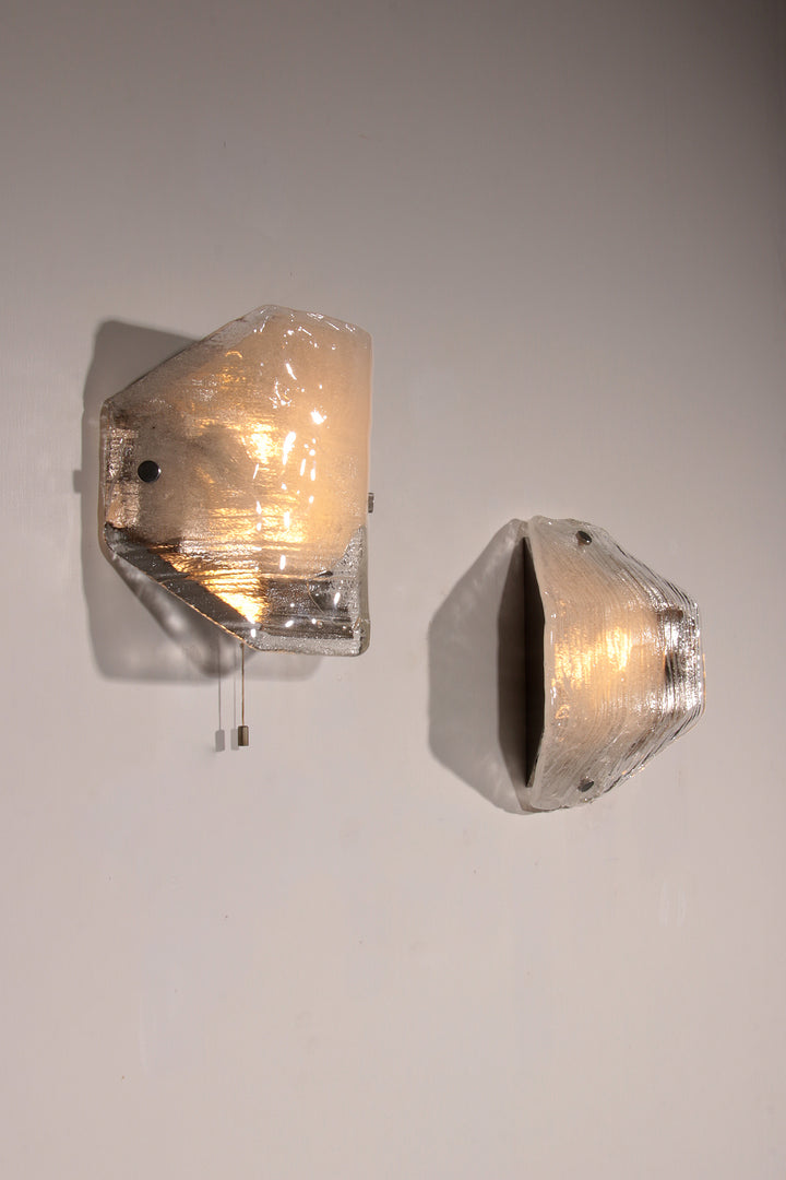 Large Glass Wall Light by Kalmar, Austria, 1970s
