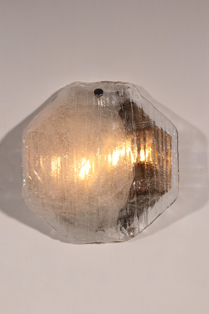 Large Glass Wall Light by Kalmar, Austria, 1970s