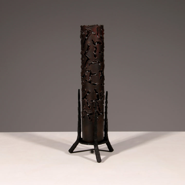 Mid-20th Century Israeli Brass and Iron Memorial Candle by David Palombo