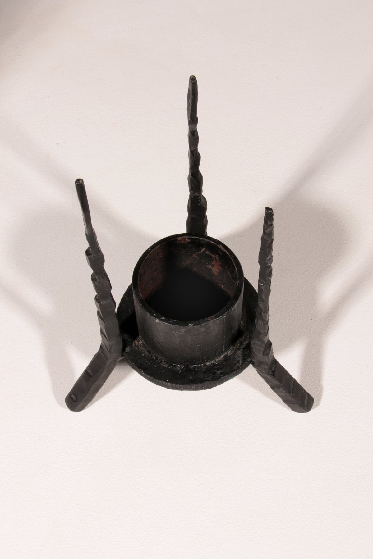 Mid-20th Century Israeli Brass and Iron Memorial Candle by David Palombo