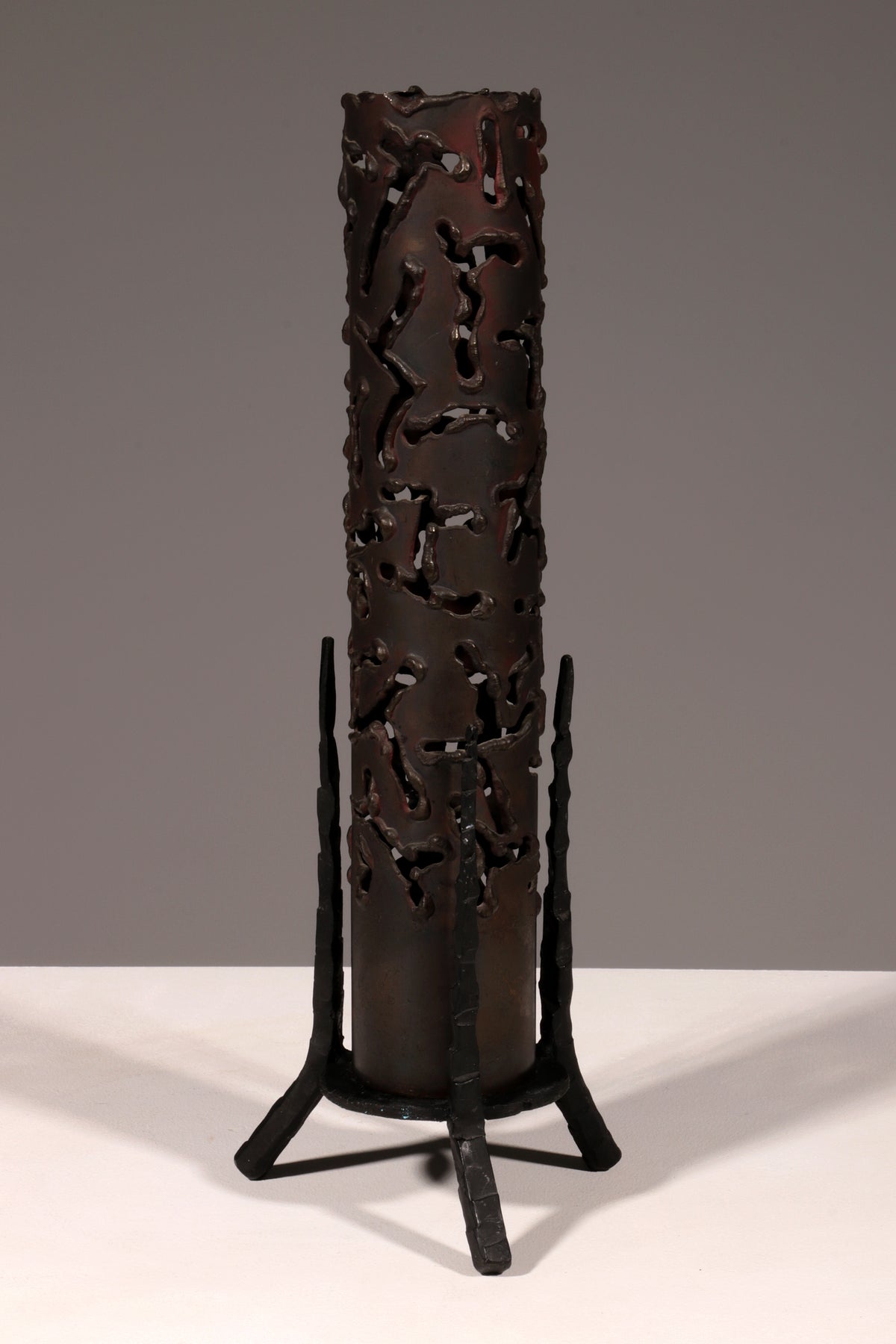 Mid-20th Century Israeli Brass and Iron Memorial Candle by David Palombo