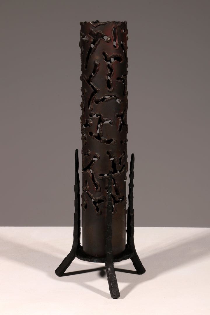 Mid-20th Century Israeli Brass and Iron Memorial Candle by David Palombo