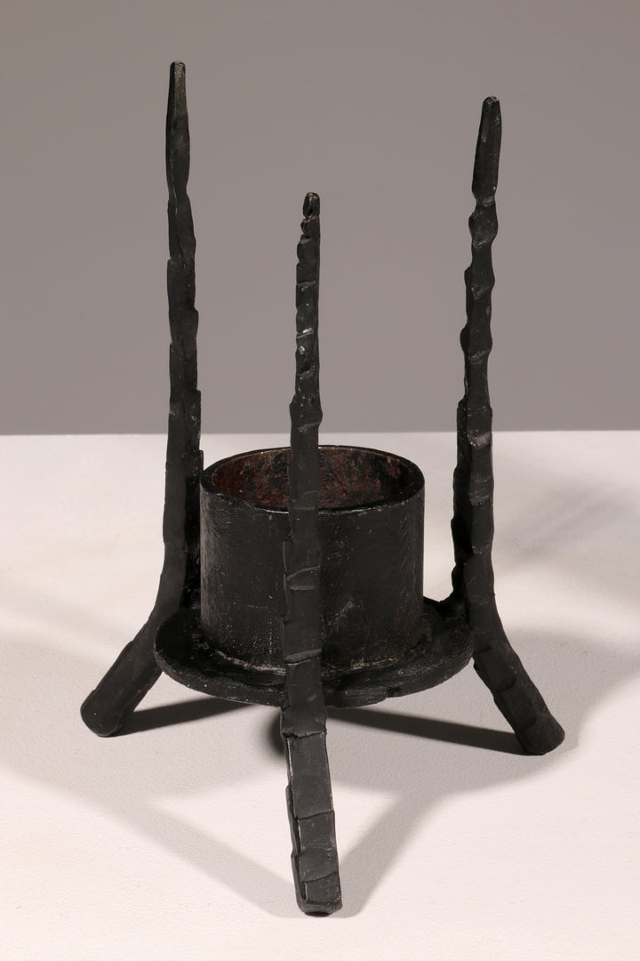 Mid-20th Century Israeli Brass and Iron Memorial Candle by David Palombo