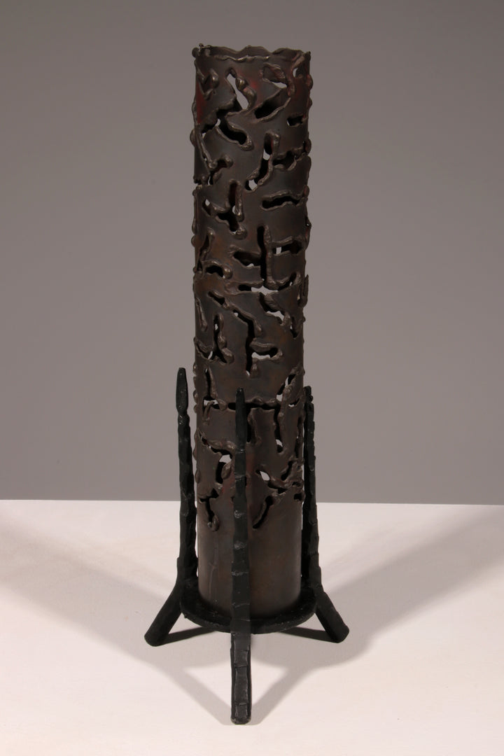 Mid-20th Century Israeli Brass and Iron Memorial Candle by David Palombo