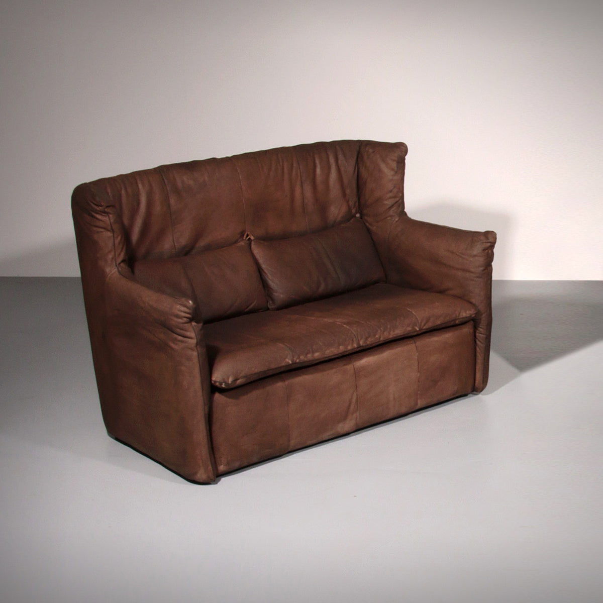 Patinated Leather Sofa by Gerard van den Berg for Montis, Netherlands, 1970s