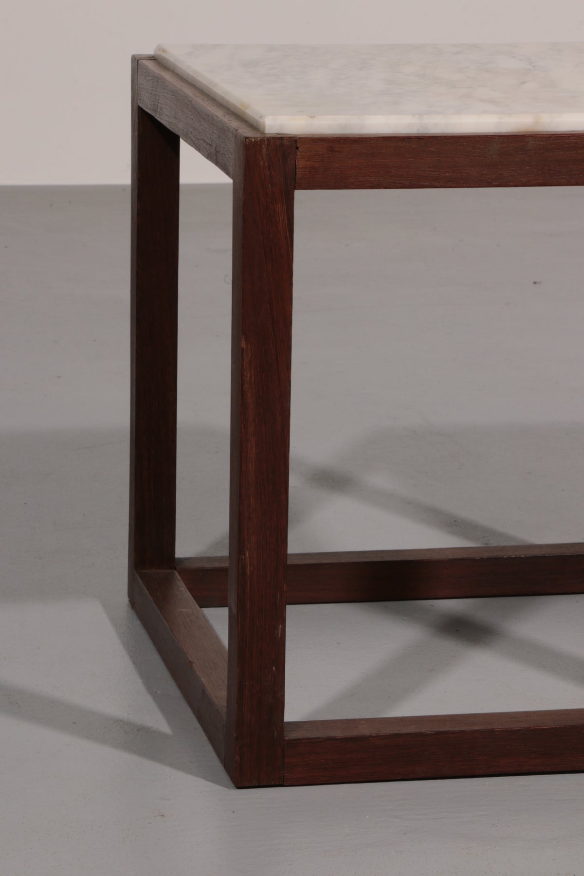 Rare 1970s Cubic Wenge & Marble Side Tables by Claus Bonderup & Torsten Thorup