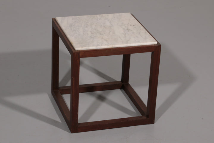 Rare 1970s Cubic Wenge & Marble Side Tables by Claus Bonderup & Torsten Thorup