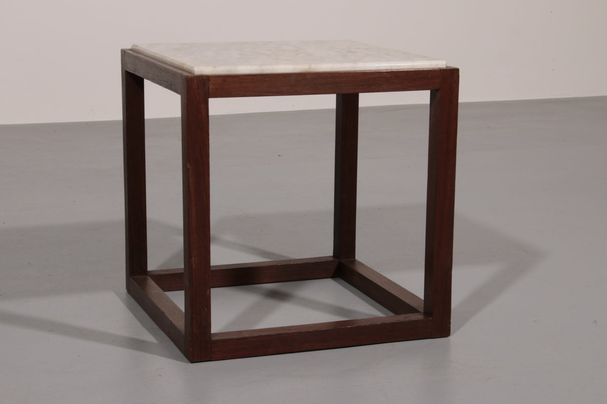 Rare 1970s Cubic Wenge & Marble Side Tables by Claus Bonderup & Torsten Thorup